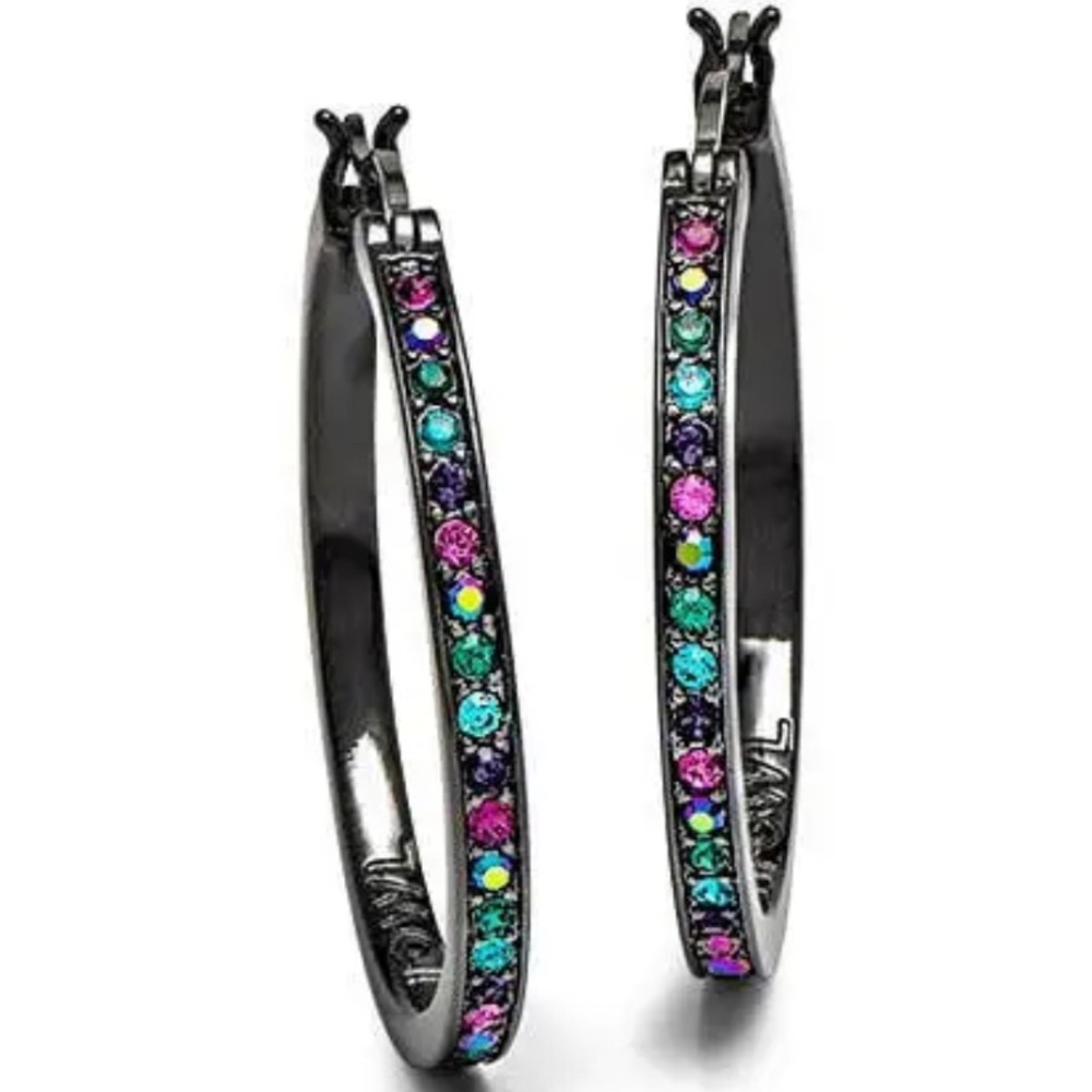 Origami Owl Black and Eye Candy Hoop Earrings